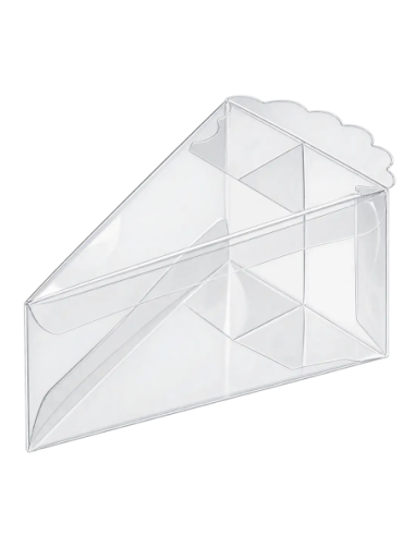 Scatola fetta torta in PET trasparente 5x9x4cm