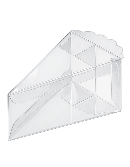 Scatola fetta torta in PET trasparente 5x9x4cm