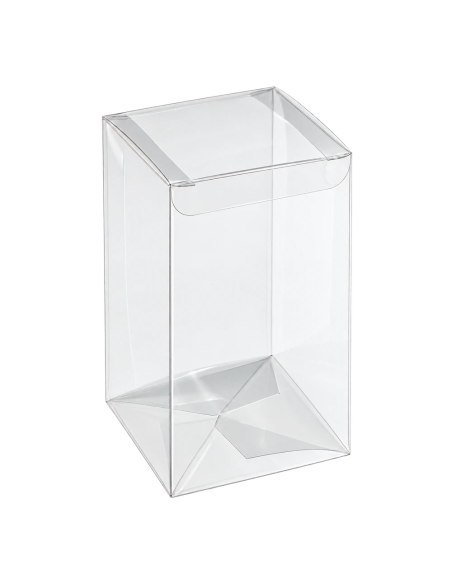 Scatola a scatto in PET trasparente 5x5x10cm
