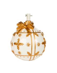 Base Albero Sfera con Fiocco Oro con Luci 51