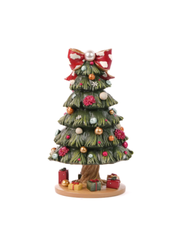 Carillon Albero Fiocco Rosso 13 X 22 cm