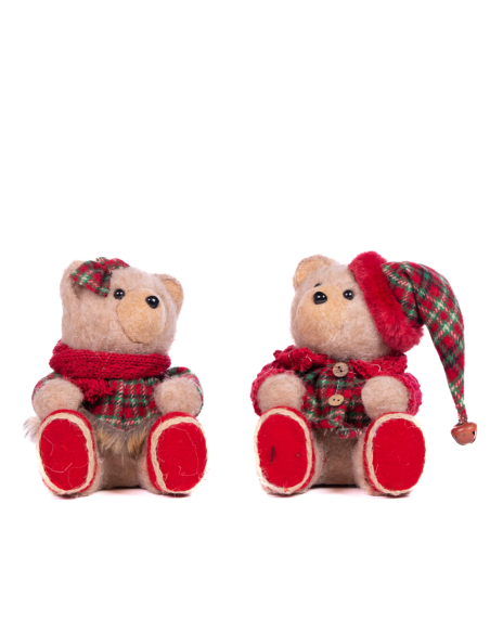 Orsetto Seduto Boy & Girl Scozzese 23X20X2 cm