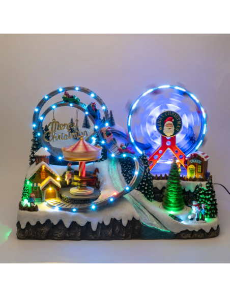 Villaggio natalizio Niseko Luna Park luminoso 55 x 33 x 38 cm