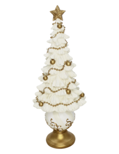 Albero in poliresina crema/oro - 13X32