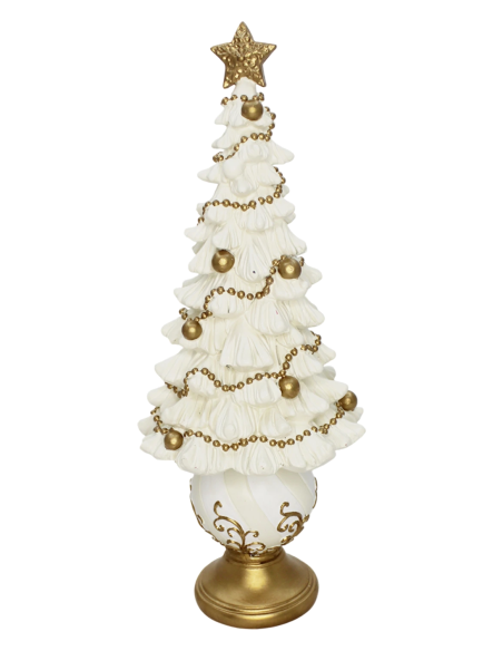 Albero in poliresina crema/oro - 13X32