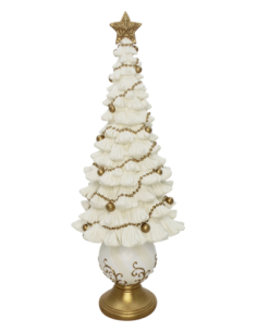 Albero in poliresina crema/oro - 15X42