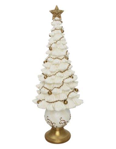 Albero in poliresina crema/oro - 15X42
