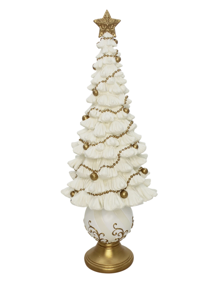 Albero in poliresina crema/oro - 15X42