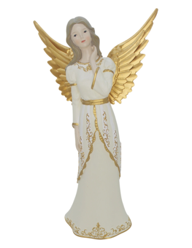 Angelo in poliresina crema/oro - 17X10X40