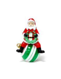 Babbo natale in sfera con ghirlanda