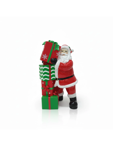 Babbo natale regge pacchi regalo 36 cm