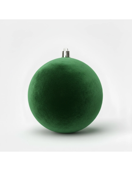 Box 2 sfere floccate verde ø 12 cm