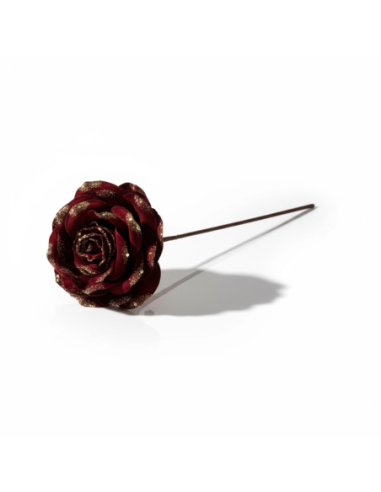 Stelo rosa glitter bordeaux 45 cm