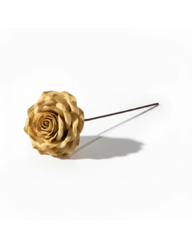 Stelo rosa glitter oro 45 cm