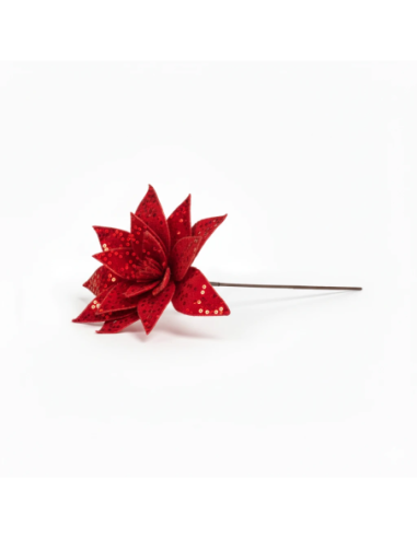 Stella di natale glitter rosso 45 cm