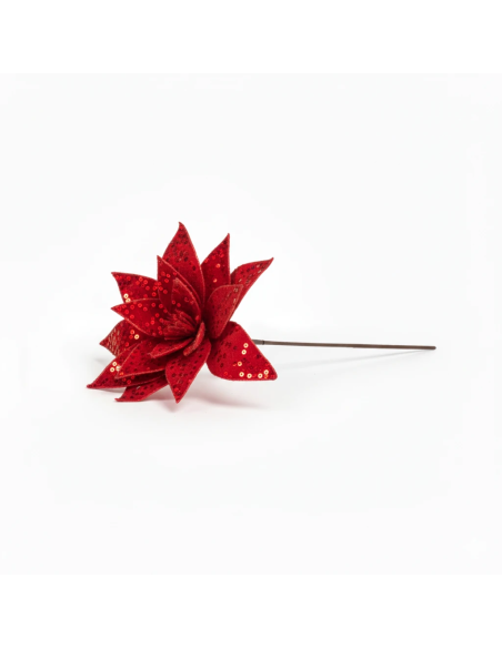 Stella di natale glitter rosso 45 cm