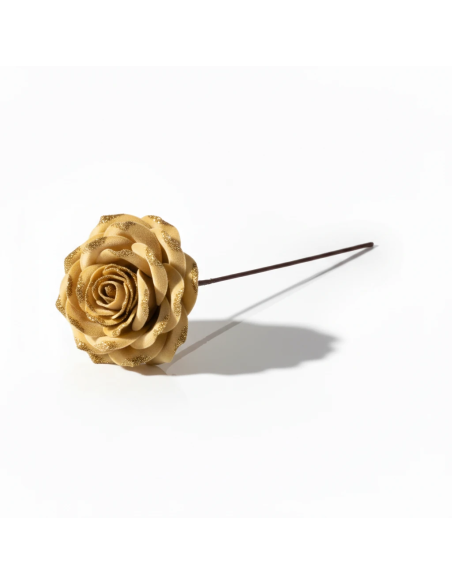 Stelo rosa glitter oro 45 cm