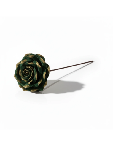 Stelo rosa glitter verde 45 cm