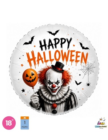 Palloncino Mylar Halloween Clown 18" - 46cm - 1pz | G3S Party
