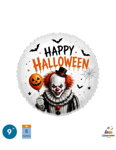 Palloncino Mylar Halloween Clown MiniShape 9" - 23cm - 5pz | G3S Party