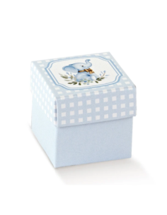 Fondo e Coperchio 5x5x5cm ELEFANTINO AZZURRO Florentina Scotton