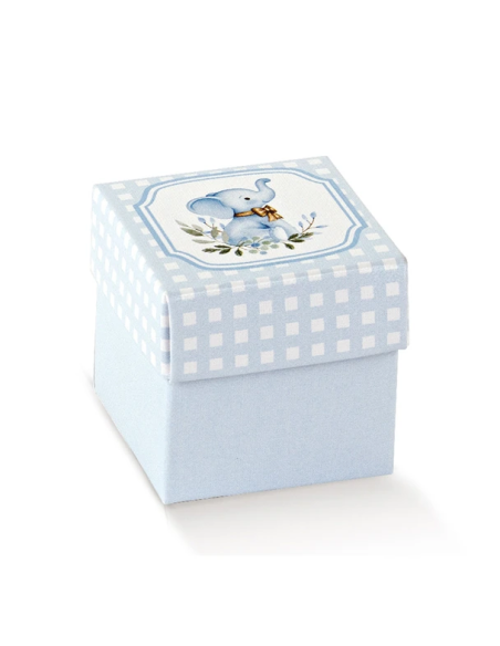 Fondo e Coperchio 5x5x5cm ELEFANTINO AZZURRO Florentina Scotton