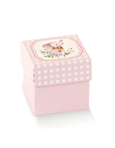 Fondo e Coperchio 5x5x5cm ELEFANTINO ROSA Florentina Scotton