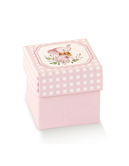 Fondo e Coperchio 5x5x5cm ELEFANTINO ROSA Florentina Scotton