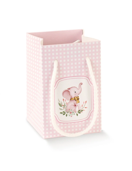 Shopperbox con Cordini 7x7x12cm ELEFANTINO ROSA Florentina Scotton