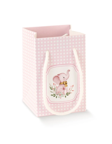 Shopperbox con Cordini 9x9x14cm ELEFANTINO ROSA Florentina Scotton