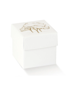 Fondo e Coperchio 5x5x5cm INTRECCI AVORIO con stampa a caldo a rilievo Florentina Scotton