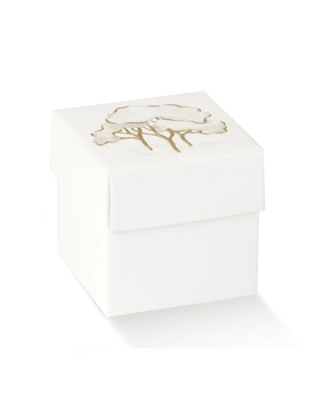 Fondo e Coperchio 5x5x5cm INTRECCI AVORIO con stampa a caldo a rilievo Florentina Scotton