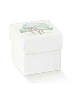 Fondo e Coperchio 5x5x5cm INTRECCI VERDE con stampa a caldo a rilievo Florentina Scotton