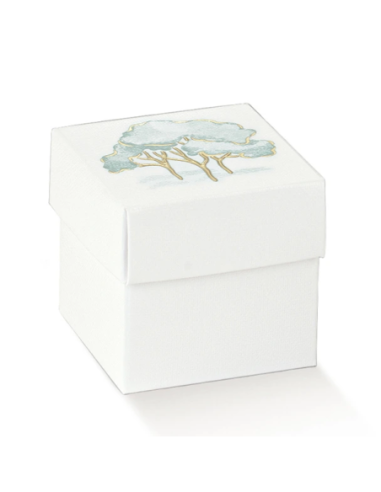 Fondo e Coperchio 5x5x5cm INTRECCI VERDE con stampa a caldo a rilievo Florentina Scotton