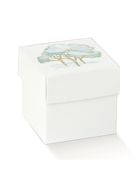 Fondo e Coperchio 5x5x5cm INTRECCI VERDE con stampa a caldo a rilievo Florentina Scotton