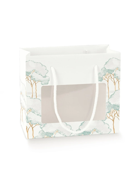 Shopperbox 16x8x14cm con Finsestra PLA e Cordini INTRECCI VERDE Florentina Scotton