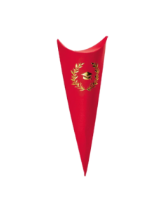 Cono Busta 19cm ALLORO DORATO LINO ROSSO con Stampa a caldo Florentina Scotton