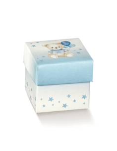 Fondo e Coperchio 5x5x5cm BABY ORSETTO AZZURRO Florentina Scotton