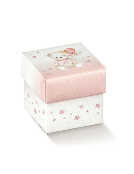 Fondo e Coperchio 5x5x5cm BABY ORSETTO ROSA Florentina Scotton