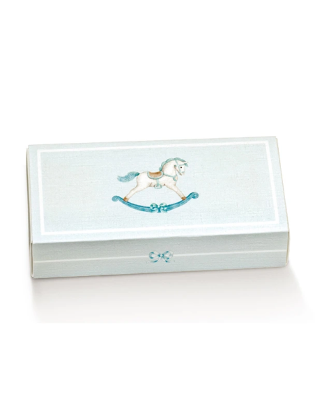 Cassetto Quadretto con divisorio 12x5x3cm CAVALLINO AZZURRO Florentina Scotton