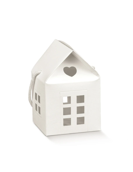 Casetta con Cordini 10x10x9cm FIBRA BIANCO Florentina Scotton