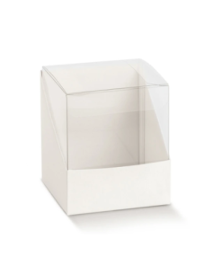 Duo 10x10x9cm PET Trasparente + FIBRA Bianco Florentina Scotton