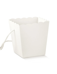 Vaso con Cordini 15x15x18cm FIBRA BIANCO Florentina Scotton