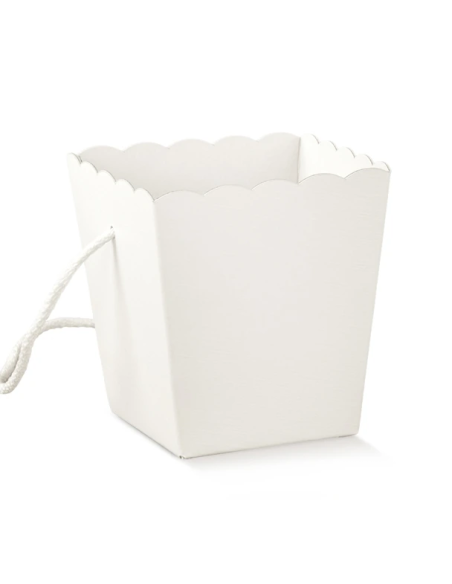 Vaso con Cordini 15x15x18cm FIBRA BIANCO Florentina Scotton