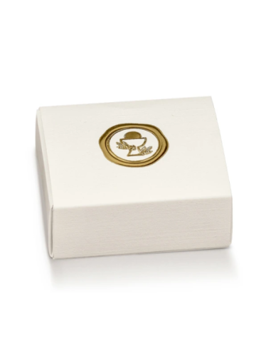 Cassetto Quadretto con divisorio 6x5x3cm FIBRA BIANCO COMUNIONE Stampa a caldo Florentina Scotton