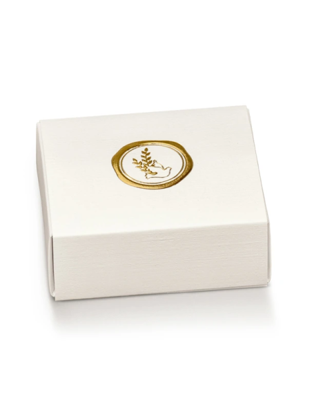 Cassetto Quadretto con divisorio 6x5x3cm FIBRA BIANCO CRESIMA Stampa a caldo Florentina Scotton