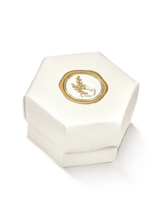 Esagono Fondo e Coperchio 6x4cm FIBRA BIANCO CRESIMA Florentina Scotton