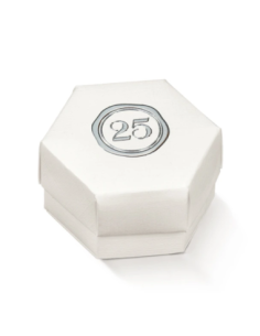 Esagono Fondo e Coperchio con Divisorio 6x4cm FIBRA BIANCO 25 Stampa a caldo Florentina Scotton