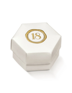 Esagono Fondo e Coperchio con Divisorio 6x4cm FIBRA BIANCO 18 Stampa a caldo Florentina Scotton