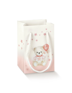 Shopperbox con Cordini 9x9x14cm BABY ORSETTO ROSA Florentina Scotton